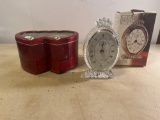 Musical Notes Jewelry Box / New Oval Crystal Clock
