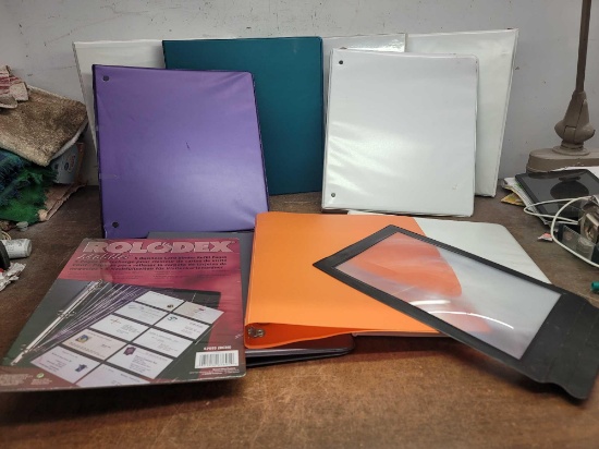 Nine 3-Ring Binders, Page Magnifier, and Business Card Binder Pages