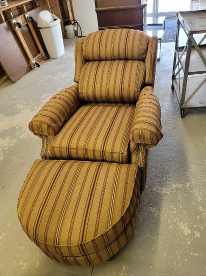 Smith Brothers Reclining Armchair and Foot Stool