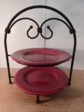 Decorative 2-Tier Plate Holder