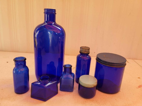 Cobalt Blue Glass Jars and Bottles