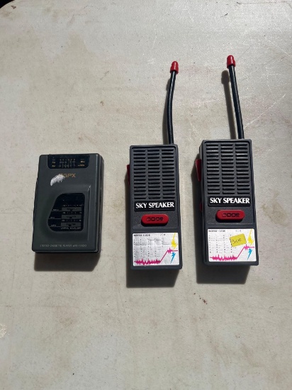 2 Sky Speaker Code Walkie Talkie/ GPX Cassette Player