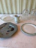Plates, Round Casserole Dish , 2 Glass Light Globes