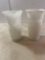 2 White Glass Vases