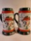 Two 1991 Budweiser Collectible Steins