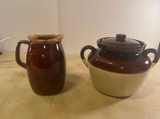 Hull Ceramic Pitcher , McCoy Ceramic Pot With Lid