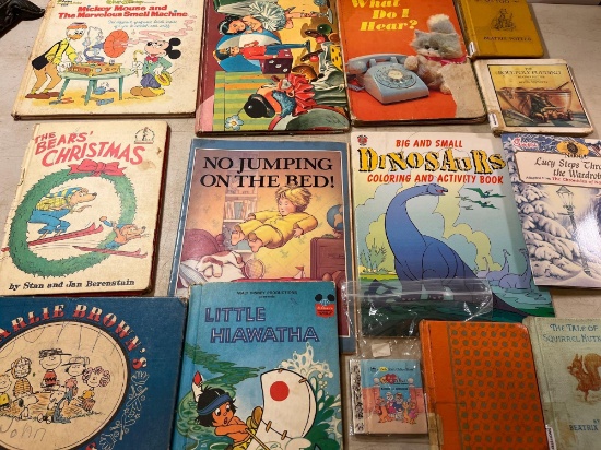 Vintage Childrens Books , Bears Christmas, Mickey Mouse, Charlie Brown , Etc