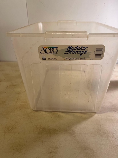 Clear 27 Quart Modular Storage Tote No Lid