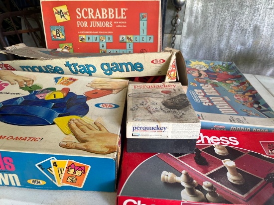 Vintage Scrabble , Mouse Trap Game , Chess , Hands Down Board Games