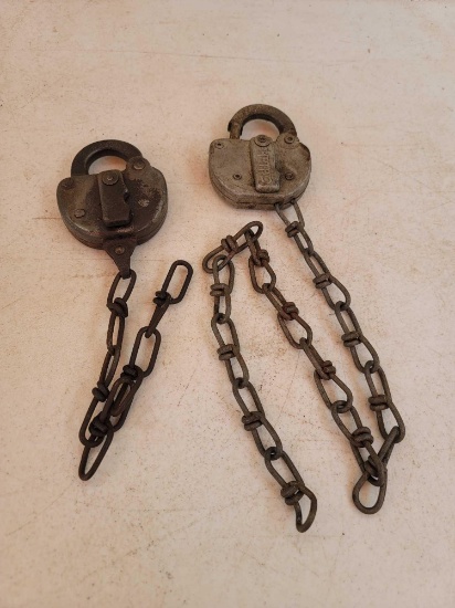 2 Vintage Locks, No Keys