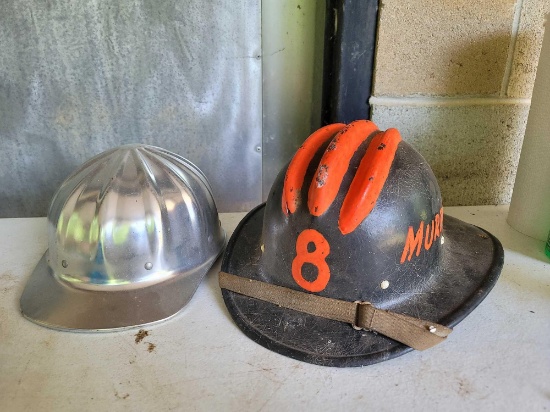 Vintage Fire Hat and Vintage Hard Hat