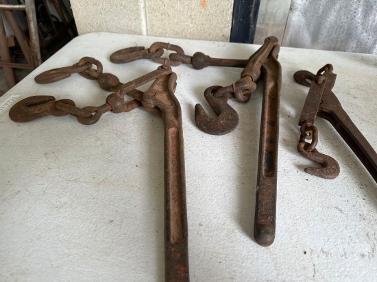 3 Metal Tie Downs with Hooks