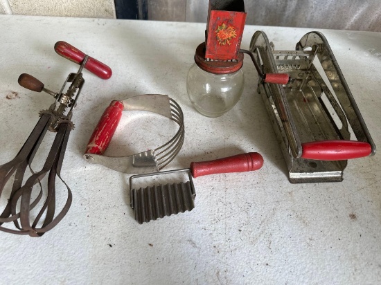 Vintage French Fry Cutter/Mashed Potato Hand Mixer/ Etc