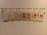 7 Half Pint Glass Milk Bottles