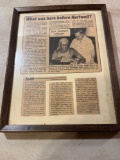 Vintage Newspaper Clippings In Frame