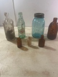 Ball Mason Jar, Coca Cola Bottle, Medicine Bottles