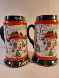 Two 1991 Budweiser Collectible Steins