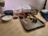 Baking Pan, Mixing Bowls, Salt and Pepper Shakers, Corkscrew, Etc.