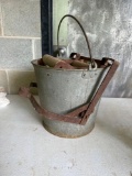 Vintage Metal / Wood Wash Or Mop Bucket