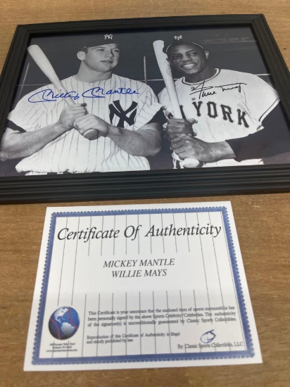 Mickey Mantle and Willie Mays Autographed Photo