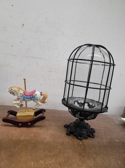 Decorative Candle Holder and Carousel Horse Music Box