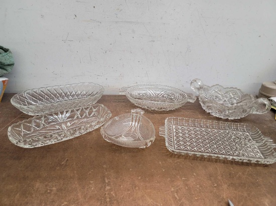 Glass Divided Dishes, Glass Serving Dishes, and Etc