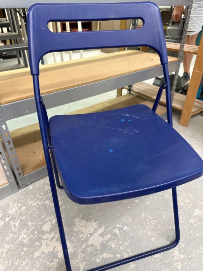 Blue Plastic Folding Chair