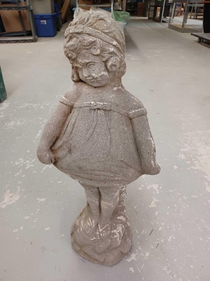 Concrete Girl Garden Statue
