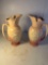 2 Porcelain Mardi Gras Pottery Vases