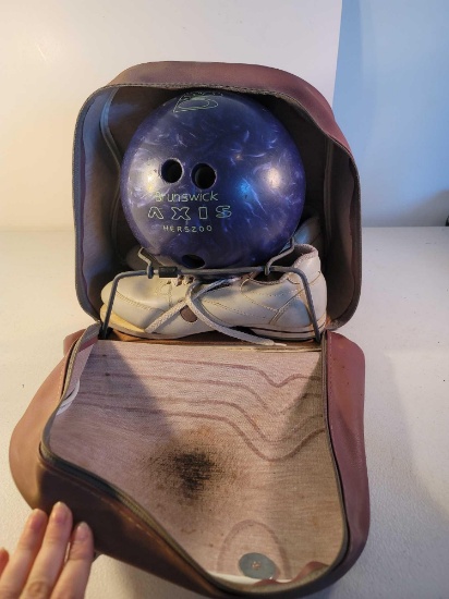 Brunswick Bowling Ball and Bowling Shoes