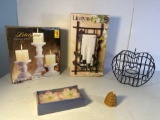 New 3 Pc Candle Holder Set , New Mirror Candle Holder , Etc