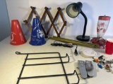 Bird House, Lights, Desk Lamp, Misc Lot