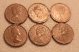 6 Canadian Pennies