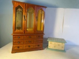 Wooden Jewelry Box with Drawers / Small Decor Jewelry Box