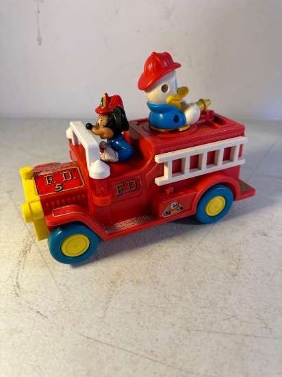 Vintage Mickey Mouse Fire Department Station 5 Toy Truck