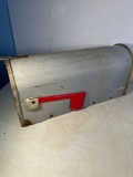 Metal US Mail Box with Flag