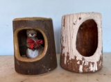 2 Painted Ceramic Outdoor/Indoor Yard Ornaments- Rabbit