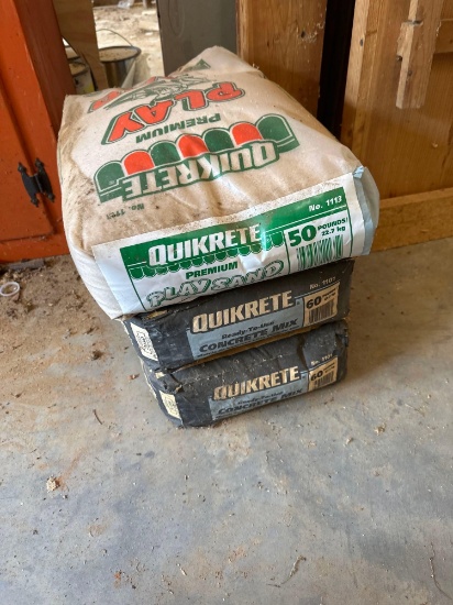 New Bag of Quiktette Play Sand / 2 Bags of Quikrette Concrete Mix