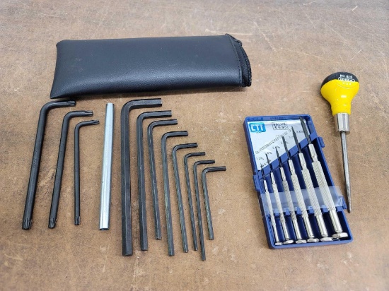 Allen Keys, 6 pcs Precision Screw Driver Set, and Scratch Awl