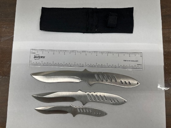 3 Throwing Knives with Sheath