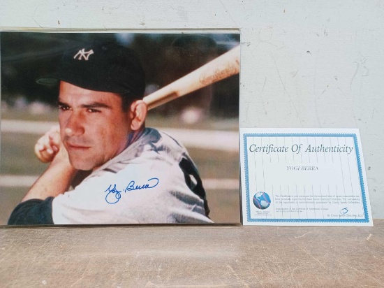 Yogi Berra Autographed Picture with Certificate of Authenticity