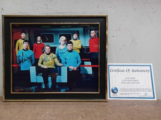 Star Trek- Leonard Nimoy and William Shatner Framed and Autographed Picture with Certificate of