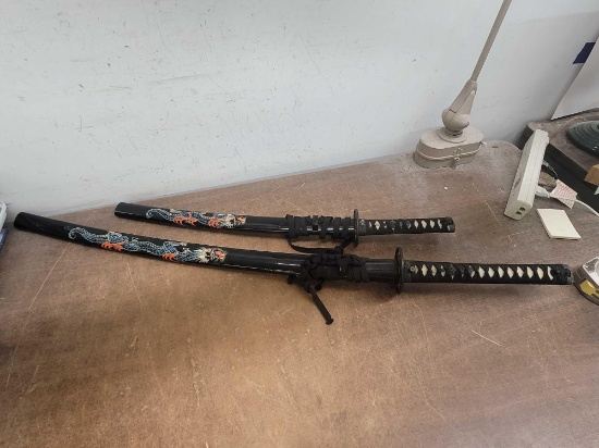 1 Decorative Katana and 1 Decorative Wakizashi