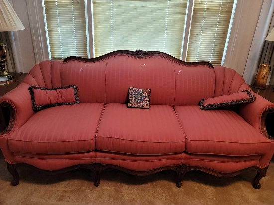 Victorian Style Rose Colored Sofa