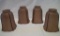 Four Brownish Hanging Light Glass Shades