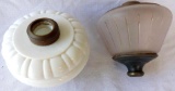 Vintage Oil Lamp Reservoirs-Milk Glass Frosted Glass