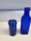 2 Vintage Cobalt Blue Bottles