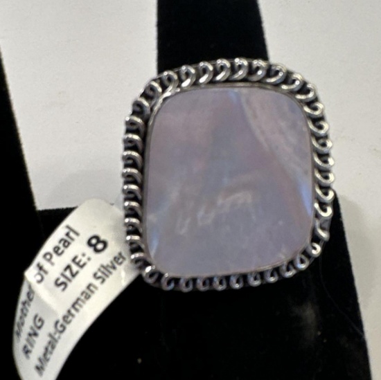 Mother of Pearl German Silver Ring