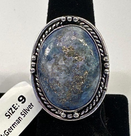 Lapis German Silver Ring