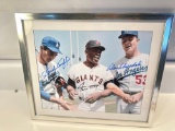 Koufax/ Mays/ Drysdale Signed 8 x 10 Framed Photo